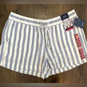 XL Blue/White Striped GAP Linen Shorts (New w/Tags)